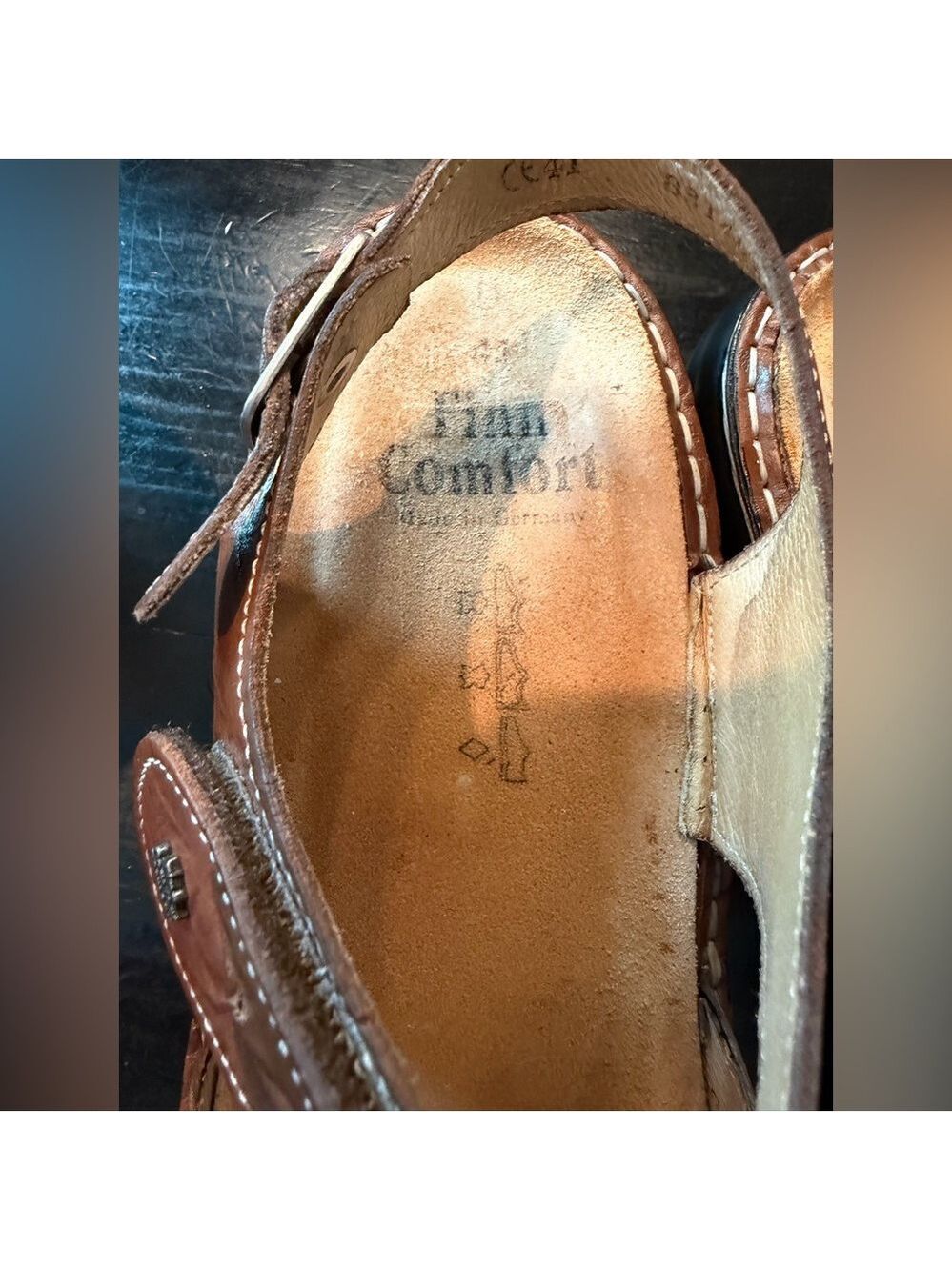 FINN COMFORT GOMERA-S COMFORT SANDAL LEATHER COGNAC (BROWN) EU 41 US 9.5 WOMEN - Picture 10 of 12
